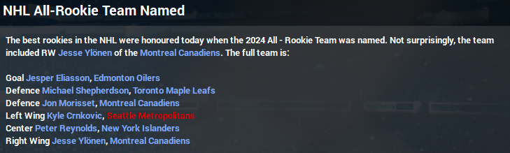 Name:  2023-24 NHL All-Rookie Team Season End.PNG
Views: 3172
Size:  142.7 KB