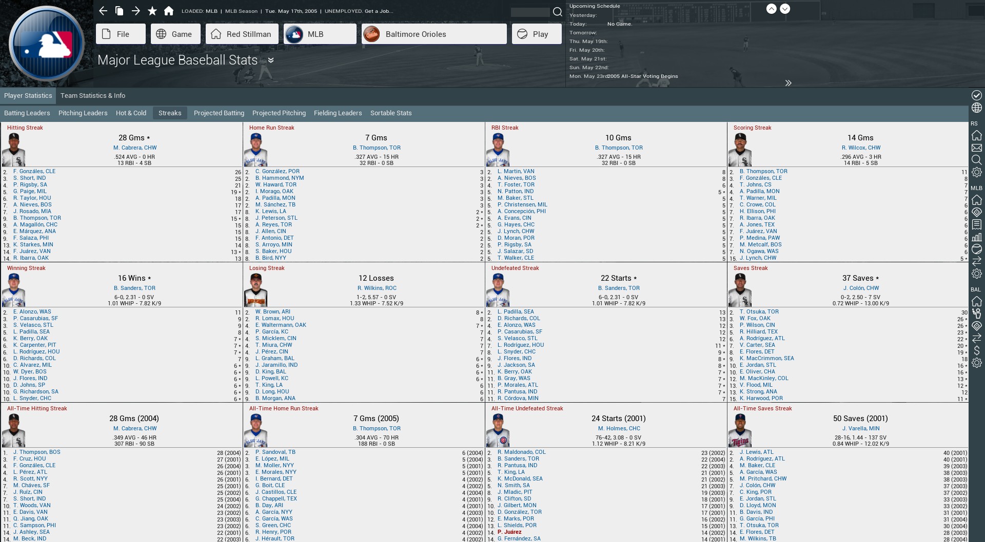 Your Streaks Page Ootp Developments Forums
