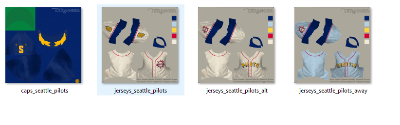 Seattle Pilots 1969 home uniform artwork, This is a highly …